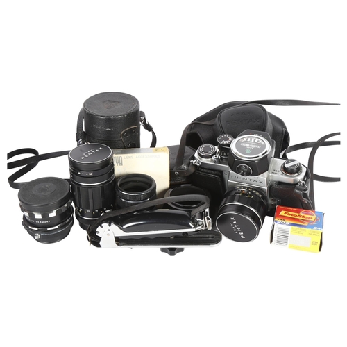 255 - A quantity of various Vintage cameras and associated equipment and accessories, including an Asahi P... 