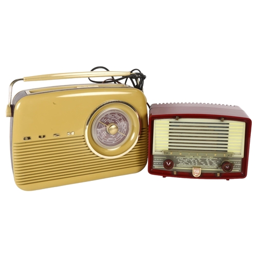 258 - A Philips Bakelite radio, type B1F61A, and a Bush Bakelite transistor radio, model no. B-01879 (2)