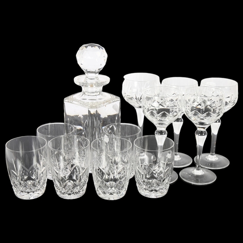 296 - A quantity of crystal glassware, to include 5 Stuart Crystal wine glasses, associated stamp to botto... 