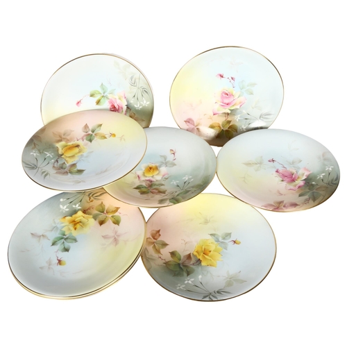 359 - Royal Worcester comports and plates, hand decorated with 