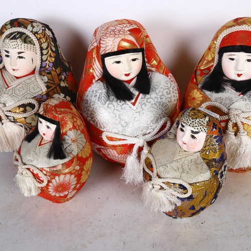 447 - 4 Japanese costume dolls, H21cm, and 2 smaller dolls