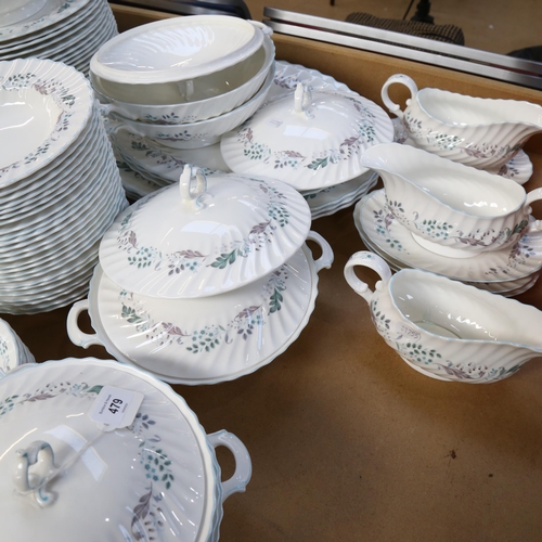 479 - Royal Doulton Glen Aluldyn pattern extensive dinner service, including 3 sauce boats and stands, 8 v... 