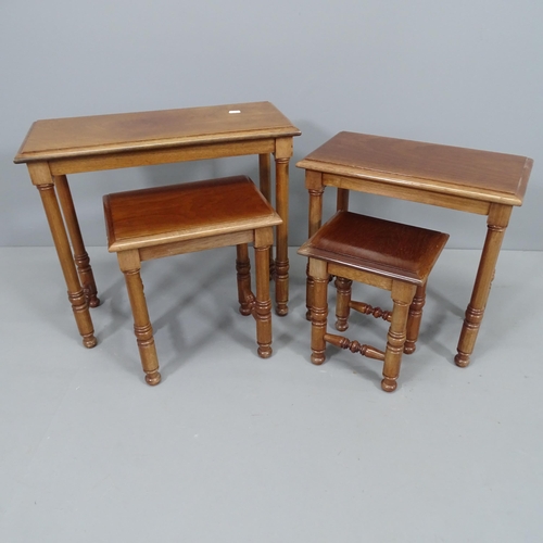 2195 - A modern mahogany quartetto nest of occasional tables. Largest 56x50x25cm.