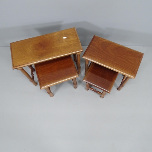 2195 - A modern mahogany quartetto nest of occasional tables. Largest 56x50x25cm.