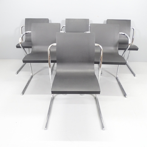 2203 - Ross Lovegrove, a set of 6 post-modern Magic chairs by Fasem, Italy, 1997, the seat cantilevered on ... 