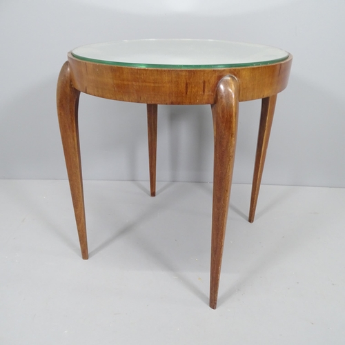 2216 - A mid-century Italian Art Deco mirror-topped side or lamp table. 60x60cm