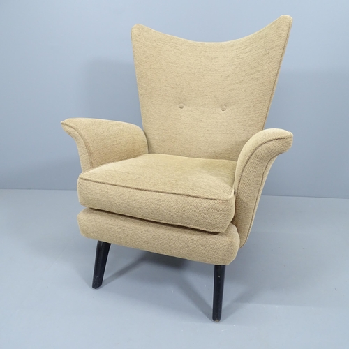 2224 - A mid-century Howard Keith cocktail wing chair, reupholstered.