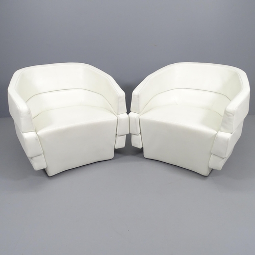 2234 - Patricia Urquiola, for Moroso, Italy, a pair of Rift (full-size) armchairs in leather with maker’s l... 