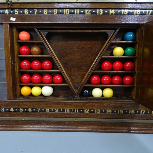 2243 - A Thurston and Co. Ltd combined Billiards, Snooker and Life Pool scoreboard, the lockable compartmen... 