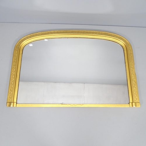 2260 - A gilt-painted arch top over-mantle mirror. 104x68cm.