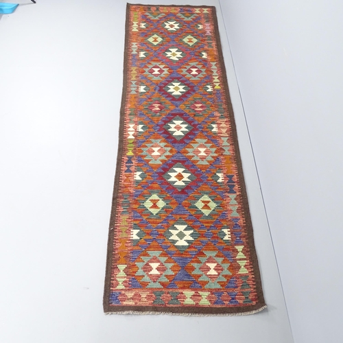 2275 - A Maimana Kilim runner. 296x85cm