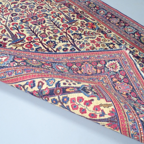 2313 - A blue and red ground Persian prayer rug. 220x130cm