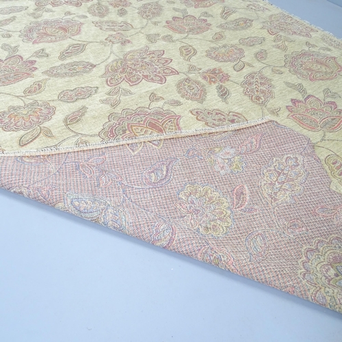 2317 - A bolt of cream floral design upholstery fabric. 145cm wide and approx. 1375cm long.