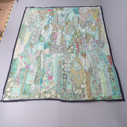 2319 - A large embroidered wall hanging. 250x205cm