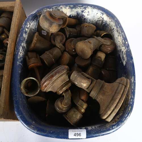 496 - 2 boxfuls of Antique furniture castors