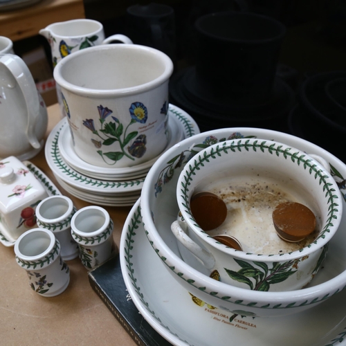 527 - Portmeirion Botanic Garden jugs, tallest 22cm, serving bowls, planter, various plates including pomo... 