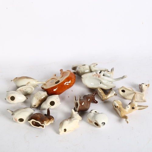 596 - A Beswick fox, USSR badger, wrens and rabbit etc