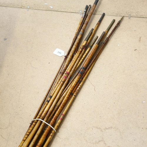 649 - Vintage split-cane fishing rods