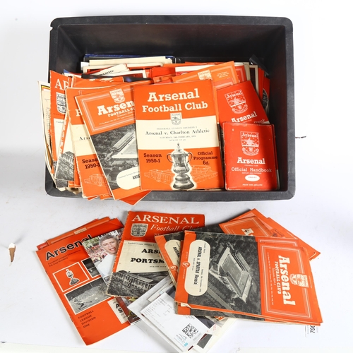 758 - A total of 273 items of Arsenal Football Club ephemera, including various football programmes, used ... 