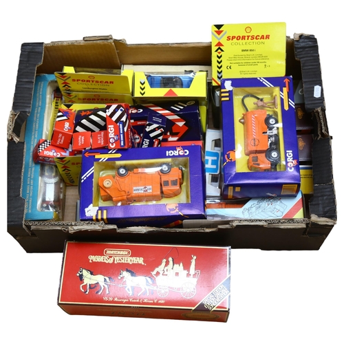 773 - A quantity of diecast vehicles, in original boxes, including such makers as Corgi, Matchbox, Dinky d... 