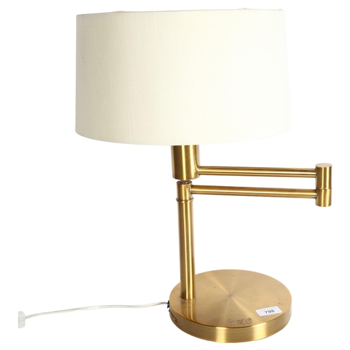 798 - A Ralph Lauren Home adjustable gilt table lamp, no. 164081, H48cm overall