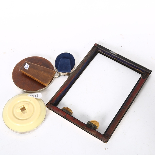 1013 - 4 various silver-fronted photo frames, including a small circular frame and an oval frame