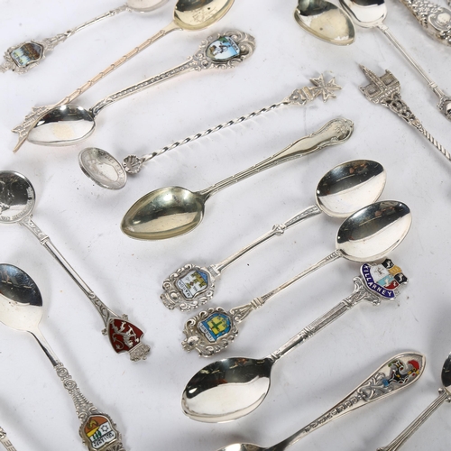 1015 - A collection of Continental silver and silver plate collector's spoons