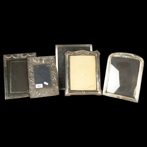 1017 - 5 various silver-fronted photo frames