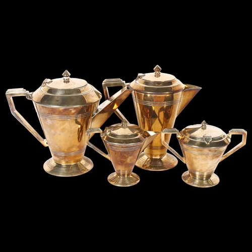 903 - CRUSADER - an Art Deco 4-piece silver-plated tea set