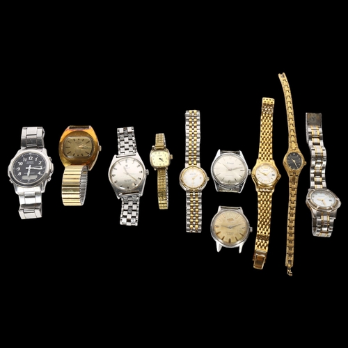 954 - A group of ladies and gents wristwatches, including a Tissot Seastar chrome-cased wristwatch, a lady... 