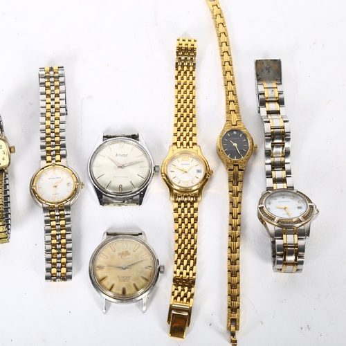 954 - A group of ladies and gents wristwatches, including a Tissot Seastar chrome-cased wristwatch, a lady... 