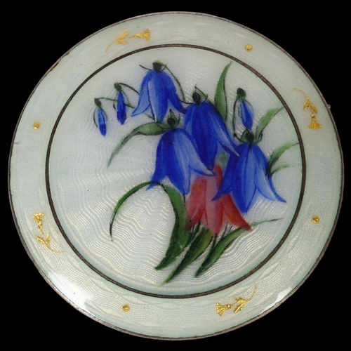 997 - AKSEL HOLMSEN, NORWAY - a Norwegian silver-gilt gentiana floral design brooch, diameter 43.3mm