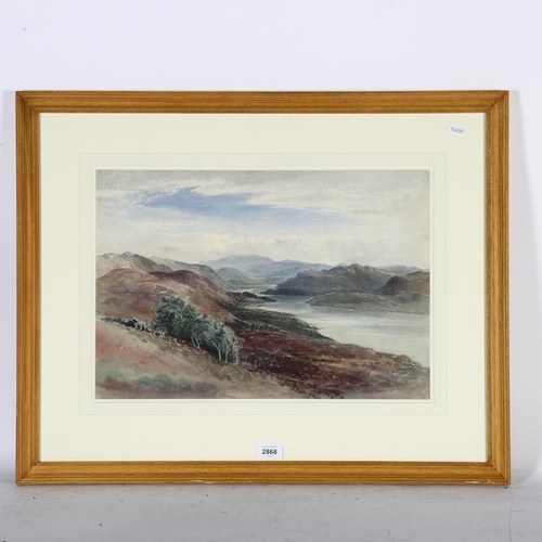 2868 - Bernard Walter Evans RI (1843 - 1922), landscape in North Wales, watercolour, 34cm x 49cm, framed