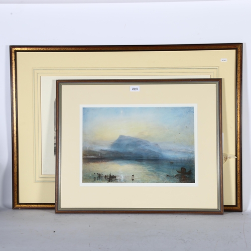 2870 - J M W Turner, a Giclee print no. 574, The Blue Rigi, Lake Lucerne, sunrise, 53cm x 66cm overall, fra... 