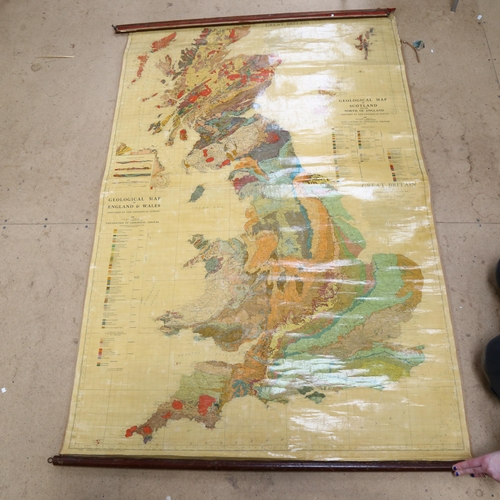 799 - A mid-century coloured school map of Great Britain, map dated 1948, measurements: 105cm x 160cm