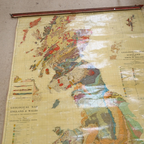 799 - A mid-century coloured school map of Great Britain, map dated 1948, measurements: 105cm x 160cm