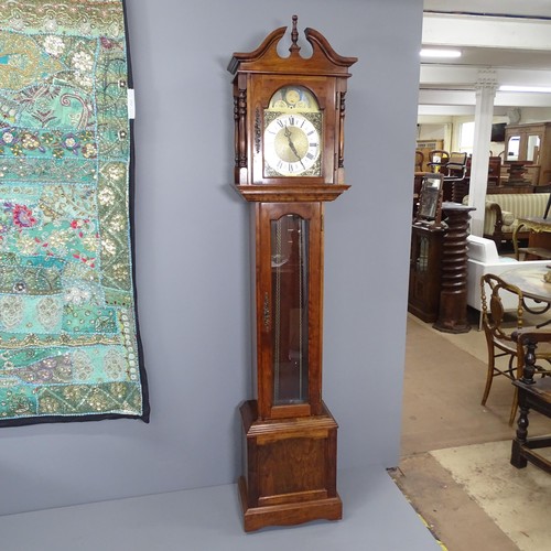 2325 - A modern American cherrywood cased longcase clock by the Emperor Clock Company, with 9