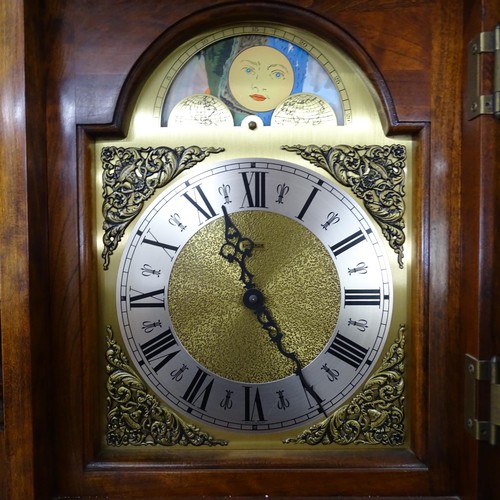 2325 - A modern American cherrywood cased longcase clock by the Emperor Clock Company, with 9