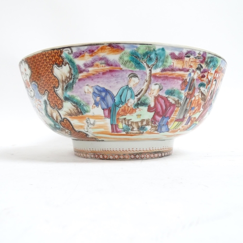 474 - A Chinese porcelain Antique bowl (A/F), with painted decoration, 26cm, and an Imari bowl