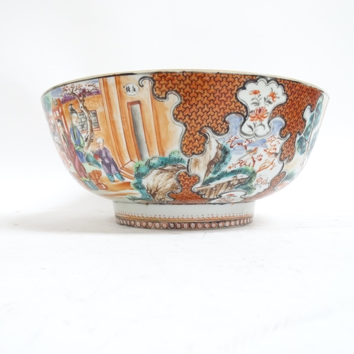 474 - A Chinese porcelain Antique bowl (A/F), with painted decoration, 26cm, and an Imari bowl