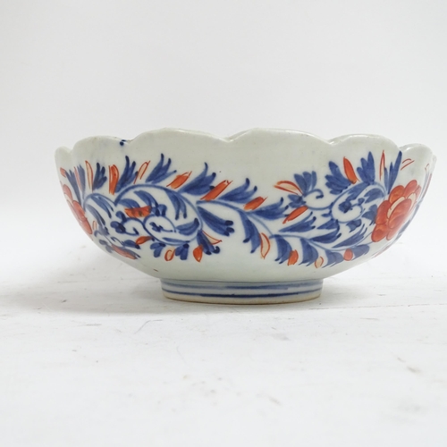 474 - A Chinese porcelain Antique bowl (A/F), with painted decoration, 26cm, and an Imari bowl