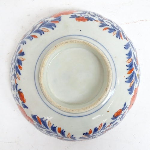 474 - A Chinese porcelain Antique bowl (A/F), with painted decoration, 26cm, and an Imari bowl