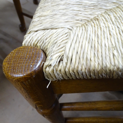 2167 - A large and impressive solid elm plank top farmhouse kitchen table with breadboard ends on turned le... 