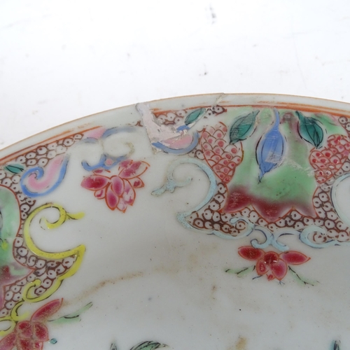 192 - A pair of famille rose Chinese plates, diameter 23cm