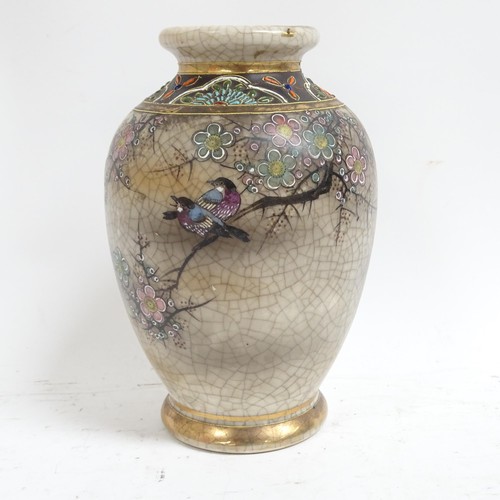 340 - A group of Oriental ceramics, to include 2 crackle glaze vases, H18cm, a small orange and gilt decor... 