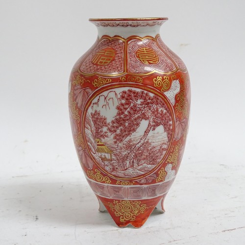 340 - A group of Oriental ceramics, to include 2 crackle glaze vases, H18cm, a small orange and gilt decor... 