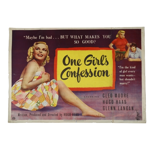 403 - One Girl's Confession (1953), British Quad film poster, Hugo Haas Productions, 30 x 40