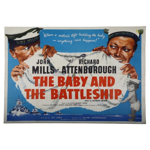 409 - The Baby and the Battleship (1956), British Quad film poster, starring John Mills and Richard Attenb... 