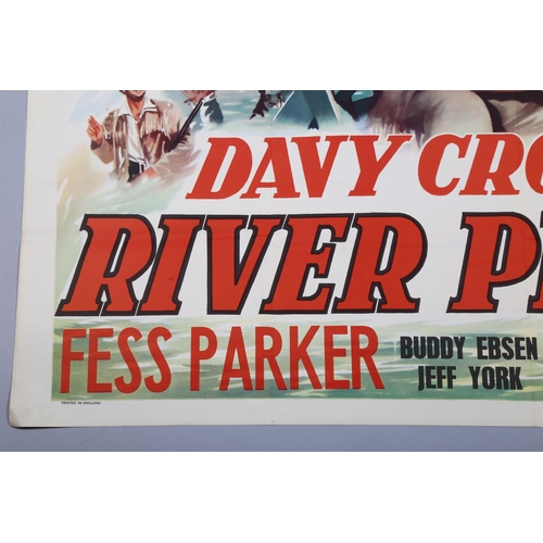 410 - Davy Crockett and the River Pirates (1956), British Quad film poster, Walt Disney, 30 x 40