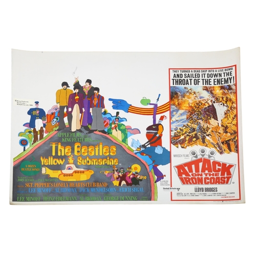 418 - The Beatles Yellow Submarine / Attack on the Iron Coast (1968) double-bill, British Quad film poster... 